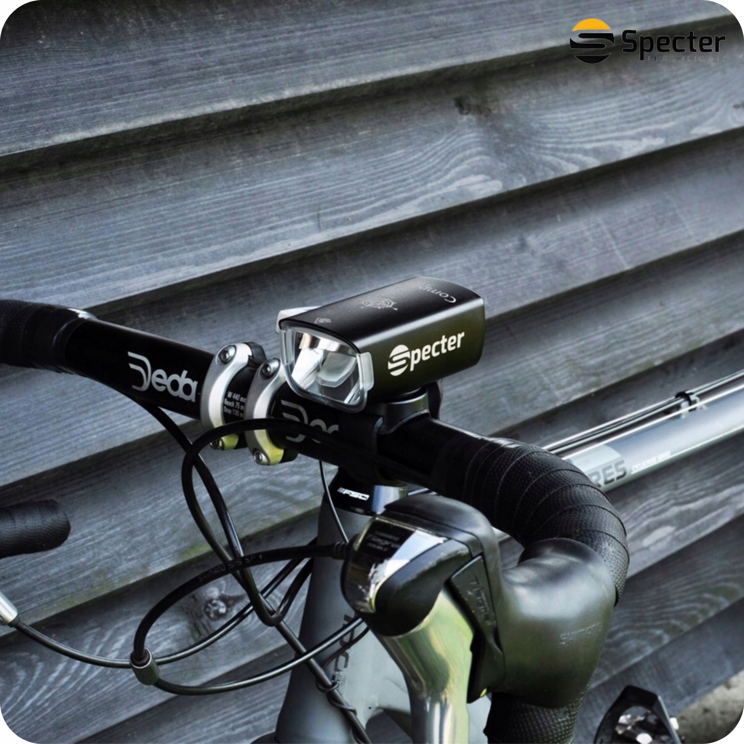 FRONT BIKE LIGHT LED USB C Specter Compass 1500LM 7 modes Kind front-facing