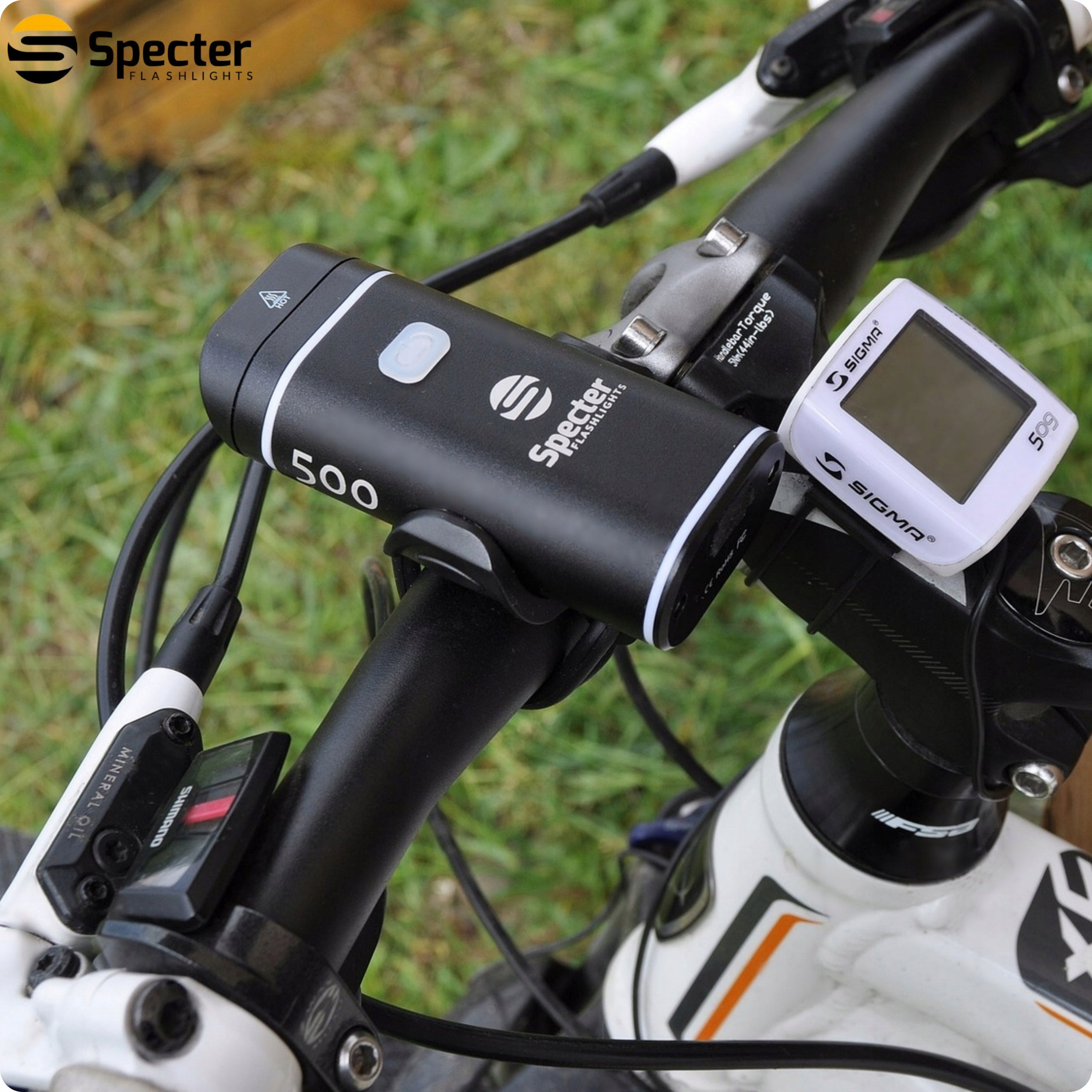 FRONT BIKE LIGHT LED USB C Specter USB C XPG500 ALUMINUM 500lm Light beam 500 lm