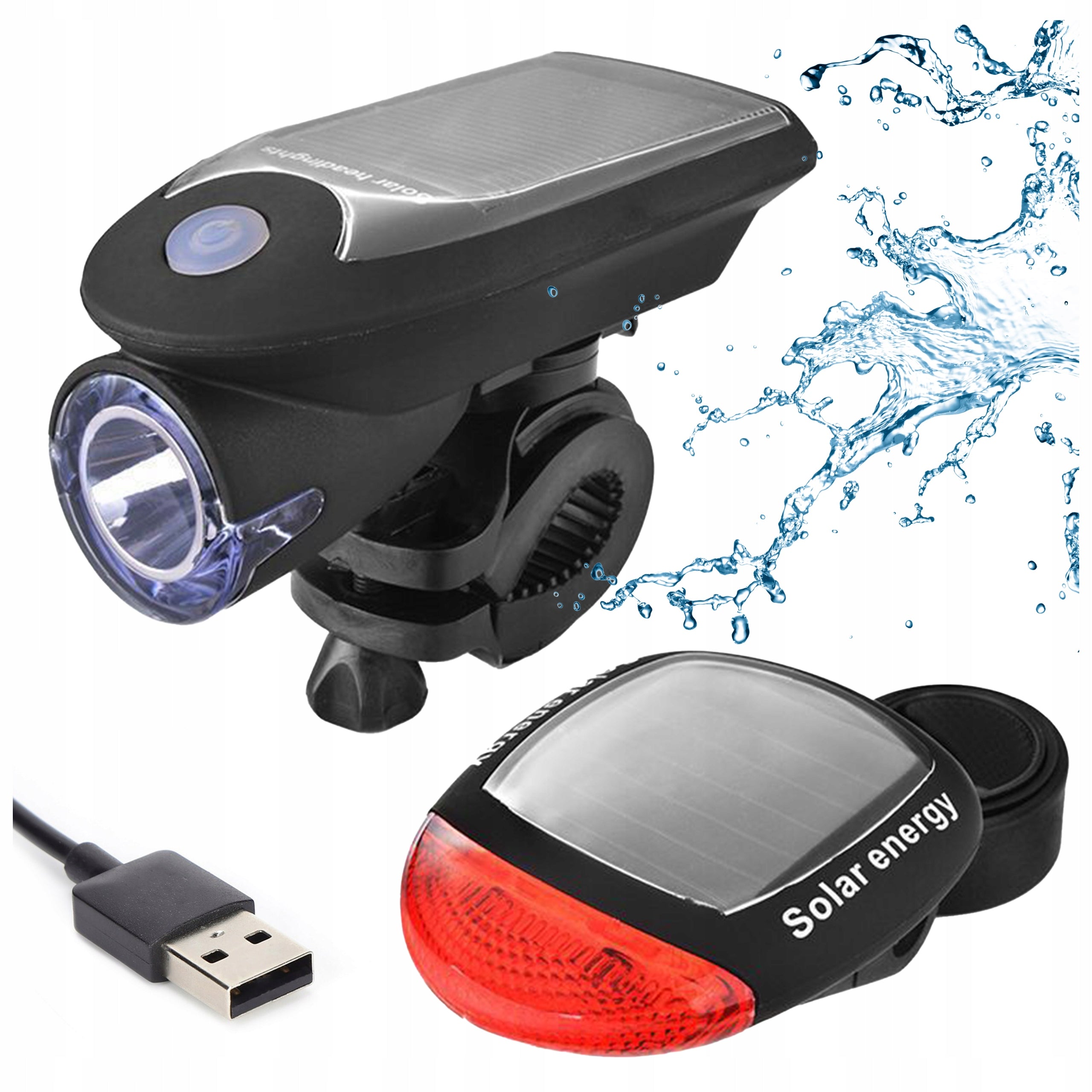 FRONT BIKE LIGHT + REAR HANDLEBAR BIKE LIGHTING FRONT REAR