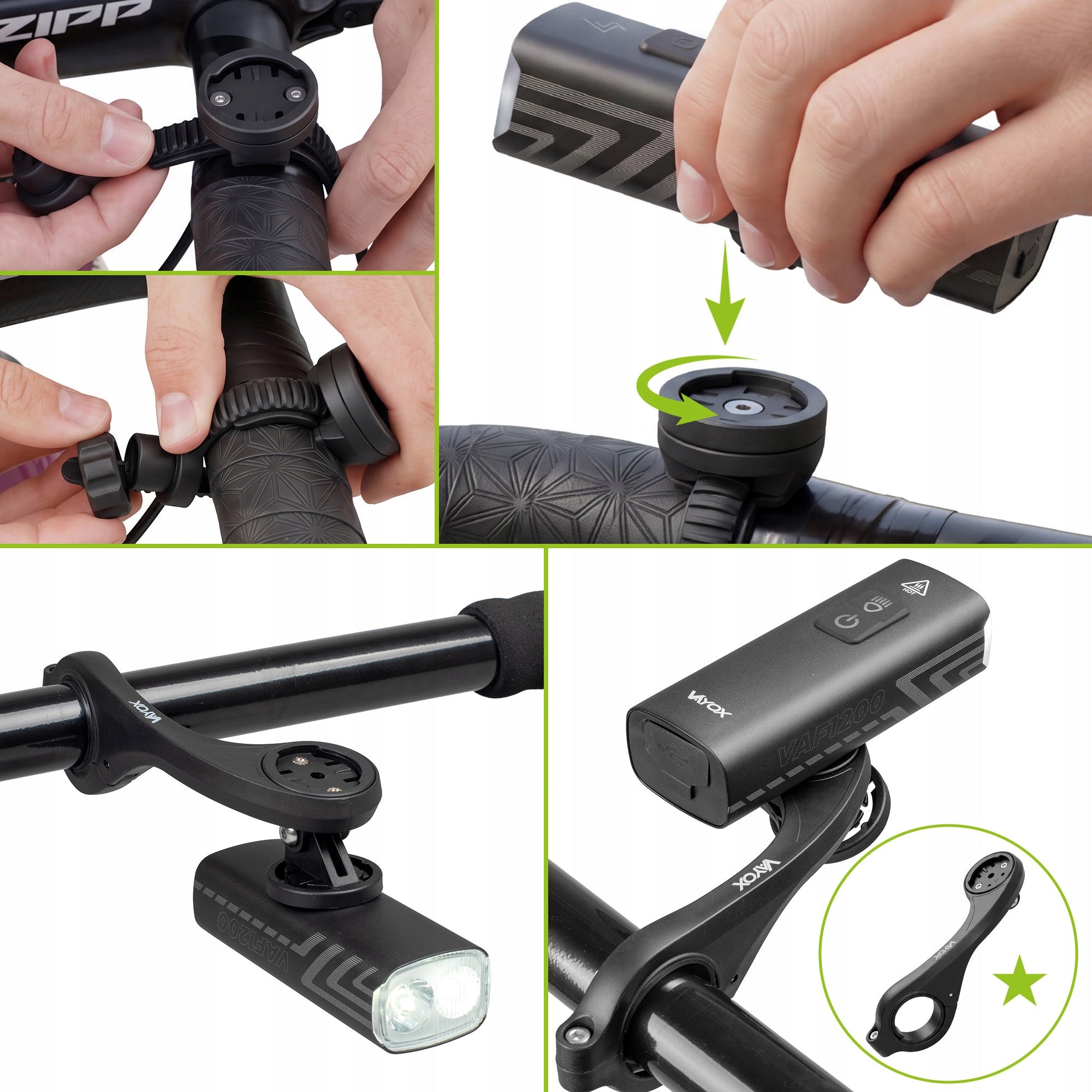 FRONT BIKE LIGHT USB 1200LM LED FRONT BATTERY IPX6 PRO VAYOX Brand Vayox