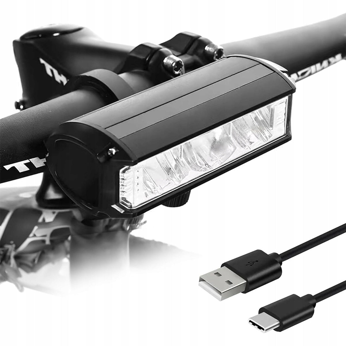 FRONT BIKE LIGHT USB 900LM IPX5 STRONG SET LED MTB FLASHLIGHT Brand no brand