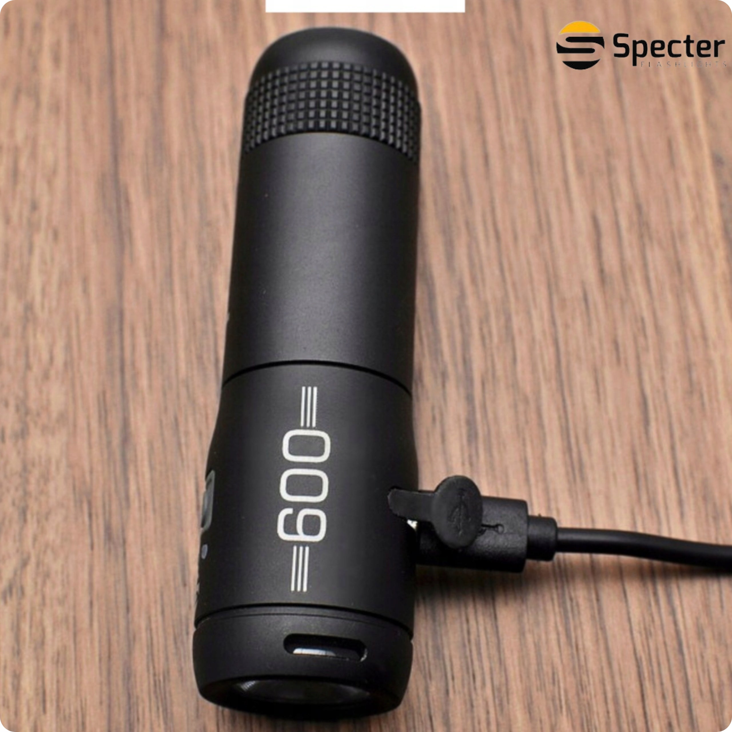 FRONT BIKE LIGHT USB C Led Specter 600lm Strong Urban for Bike Color black