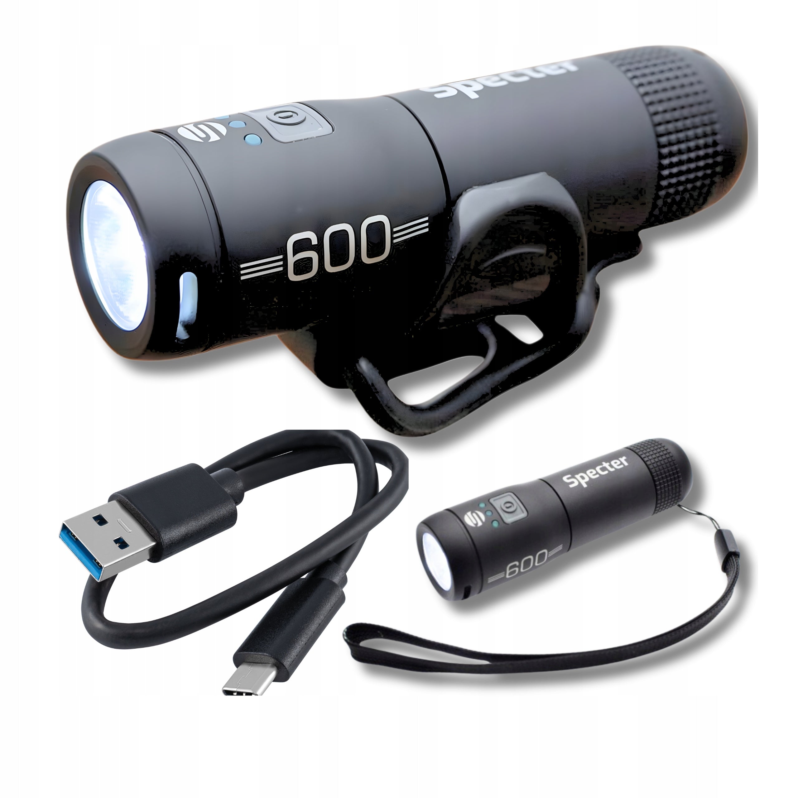 FRONT BIKE LIGHT USB C Led Specter 600lm Strong Urban for Bike