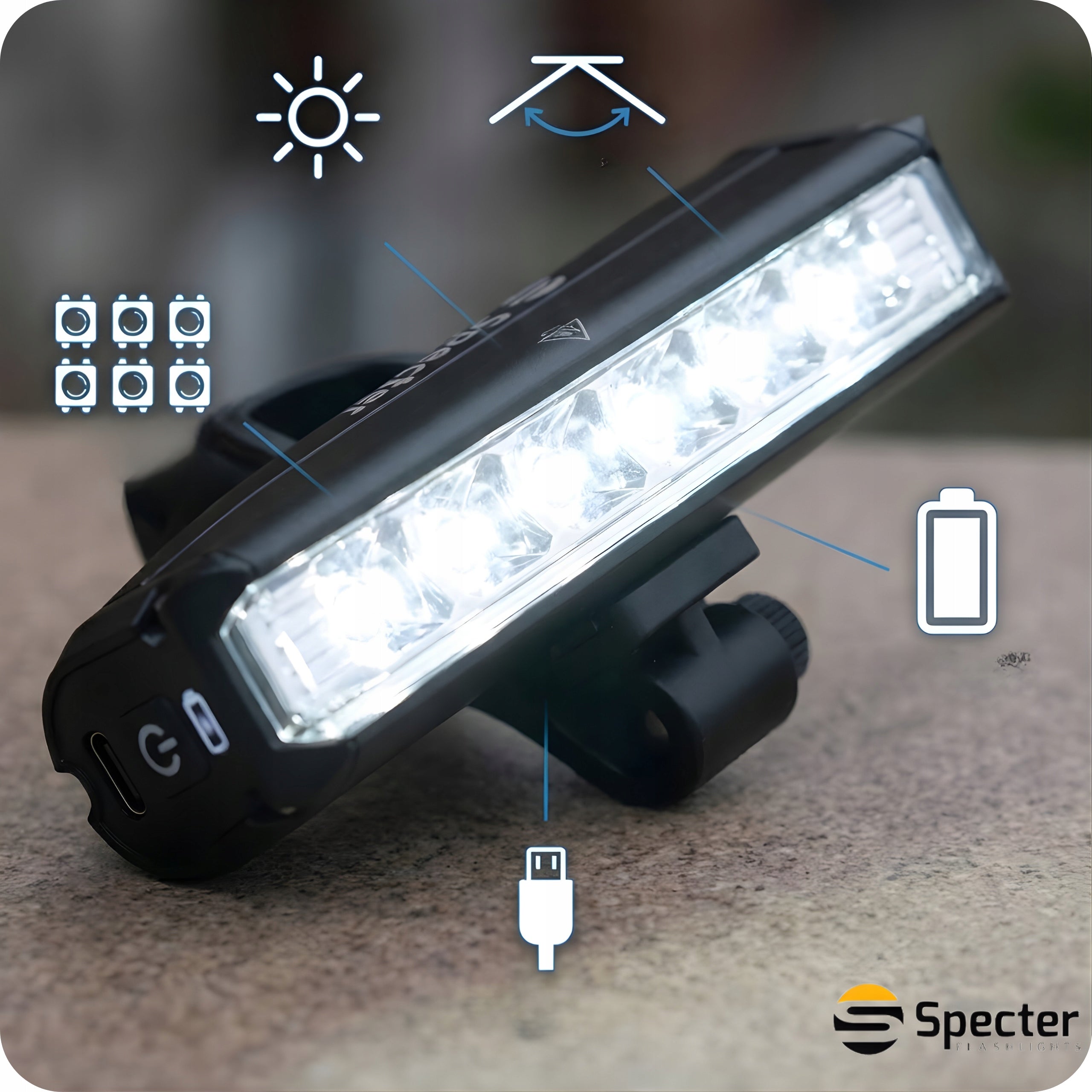 FRONT BIKE LIGHT USB Powerful LED 1400LM IPX6 MTB FLASHLIGHT KIT Manufacturer code latarka rowerowa na akumulator wodoodporna