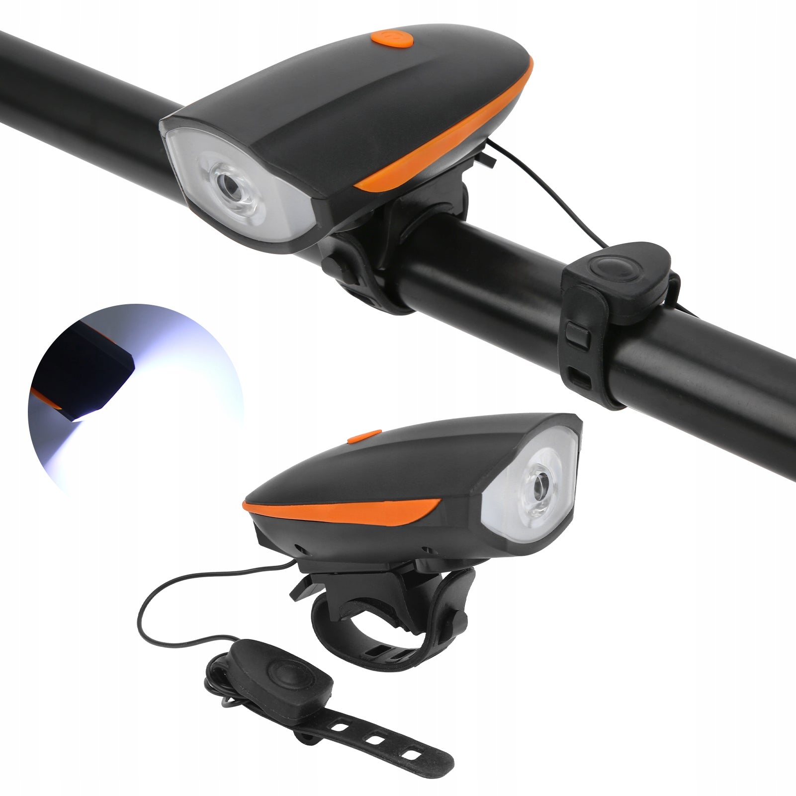 FRONT BIKE LIGHT with horn led light front for USB handlebar