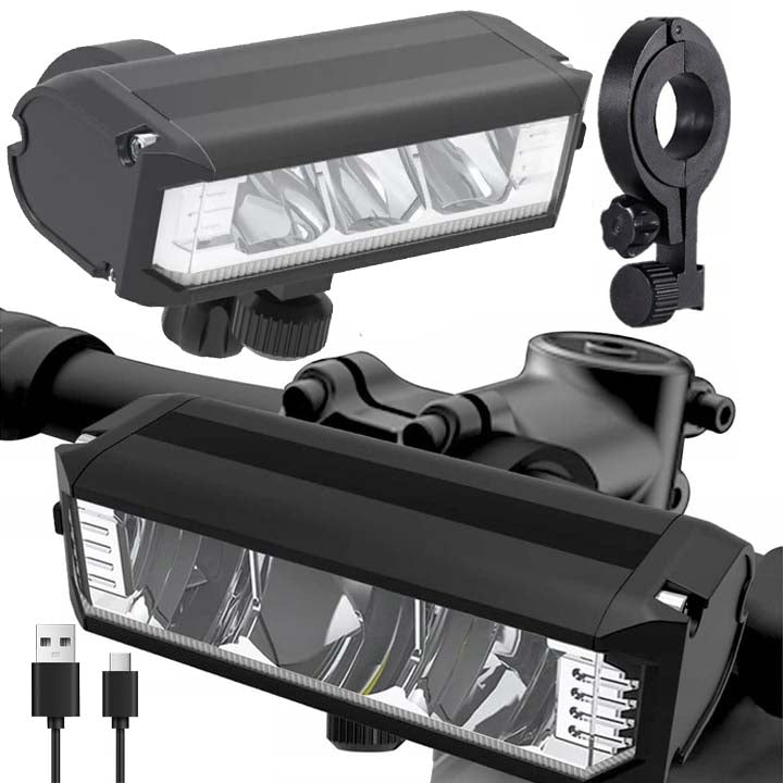 FRONT LED BICYCLE LIGHT FRONT BIKE HANDLEBAR STRONG USB 900lm