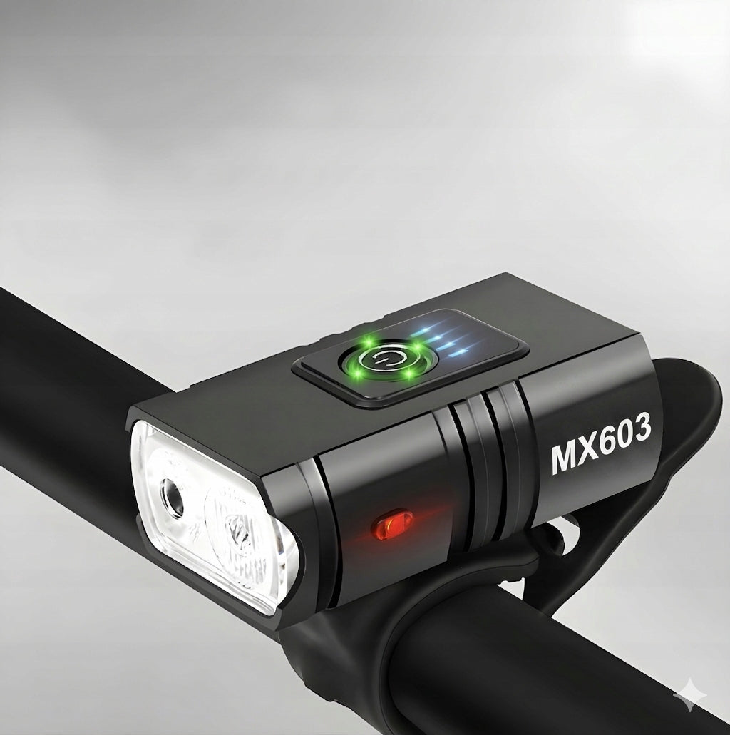 FRONT LED BICYCLE LIGHT POWERFUL RECHARGEABLE FOR BIKE LED Modes Model LAMPKI ŚWIATŁA ROWEROWE PRZÓD + TYŁ