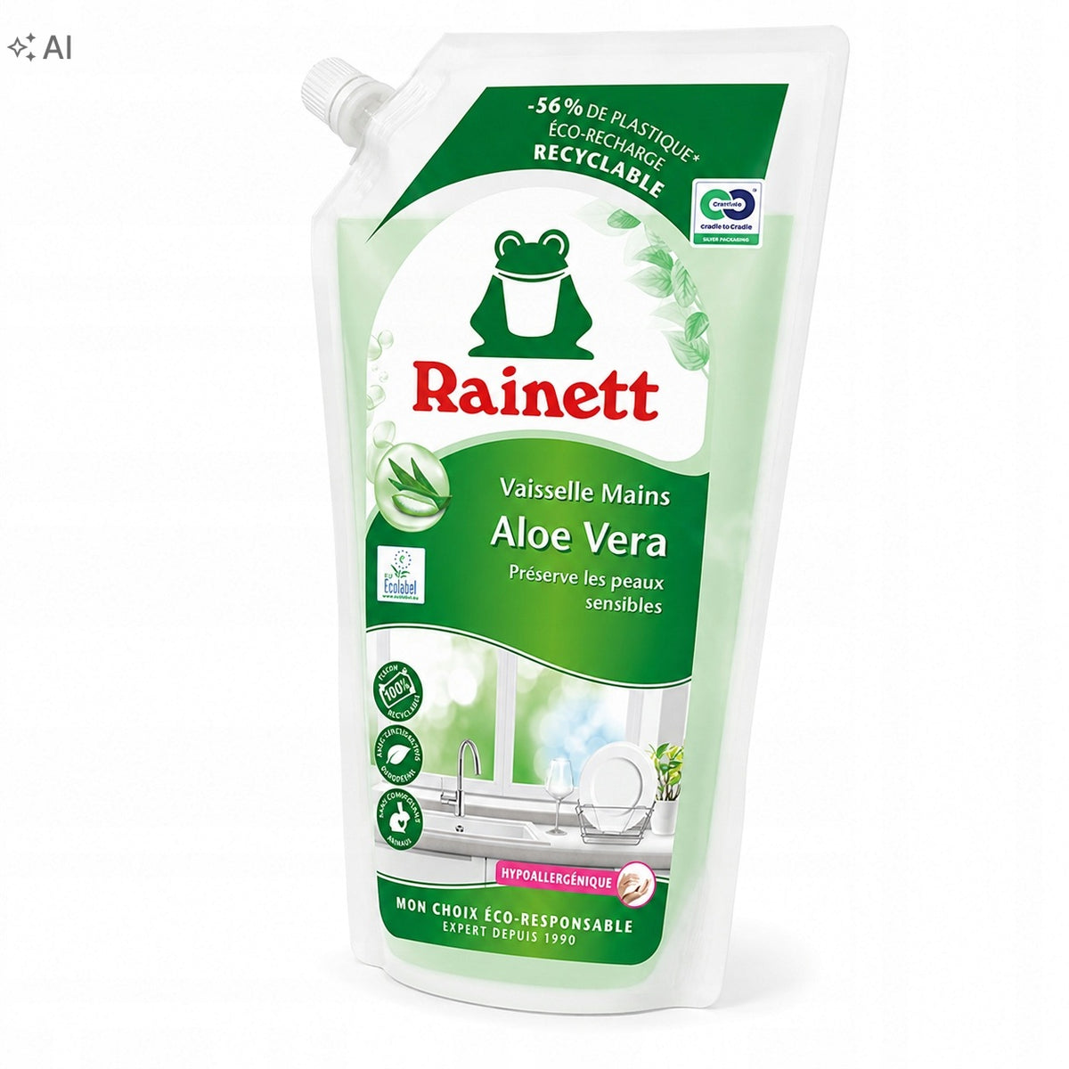 FROSCH ALOE VERA DISHWASHING LIQUID ALOE VERA GENTLE ON HANDS 1L
