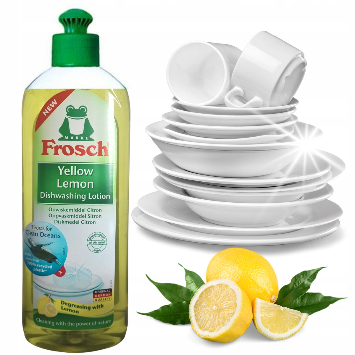 FROSCH LIQUID CONCENTRATE FOR WASHING DISHES LEMON 750ml Lemon Yellow Packaging status original