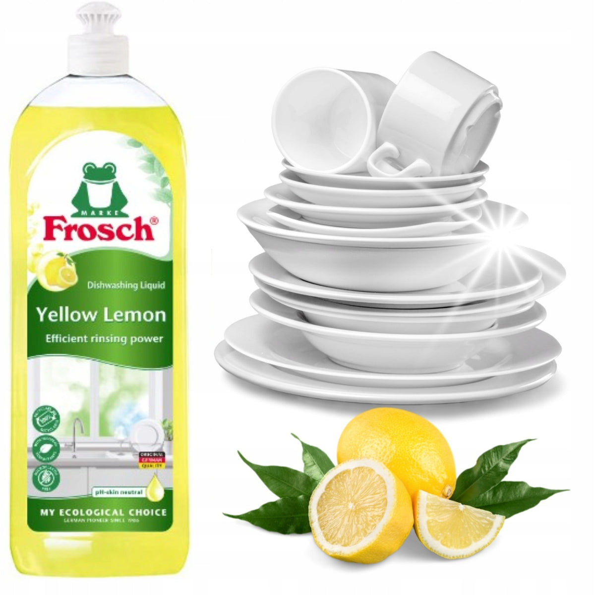 FROSCH LIQUID CONCENTRATE FOR WASHING DISHES LEMON 750ml Lemon Yellow