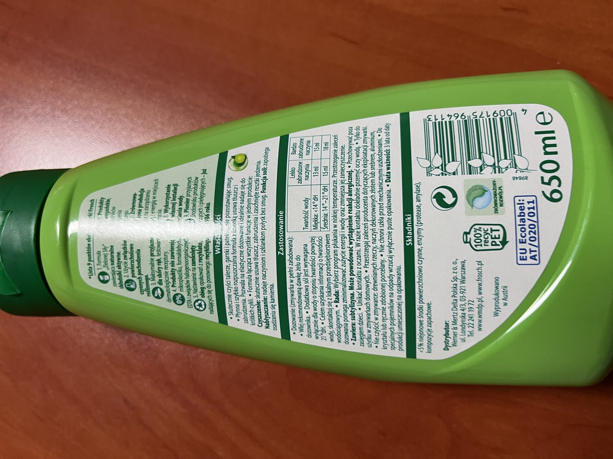 FROSCH Lime All in One Dishwasher Gel 40 Wash Cycles REMOVES GREASE Packaging status original