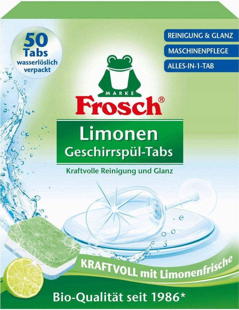 FROSCH Organic Lime Dishwasher Tablets All in One Carton 50 Pack