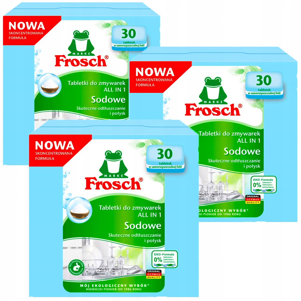 FROSCH SODA TABLETS FOR DISHWASHER 90 PCS ECOLOGICAL + FREEBIE Packaging status original