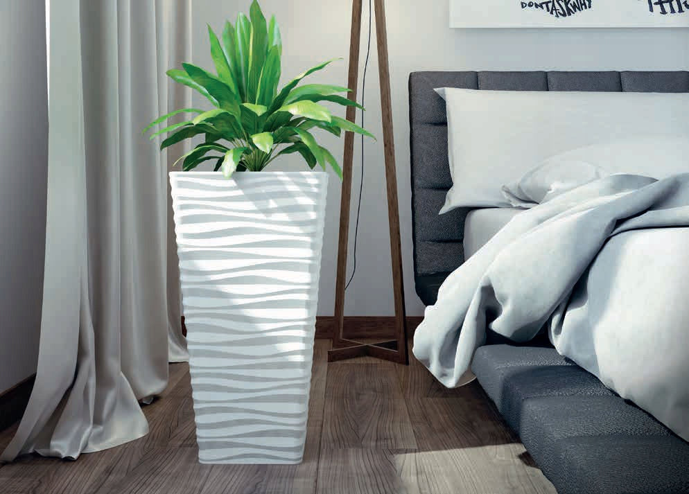 FROST-RESISTANT PLANTER WITH INSERT SAHARA SLIM SQUARE 30 WHITE H56 TERRACE GARDEN EAN (GTIN) 5907474355368
