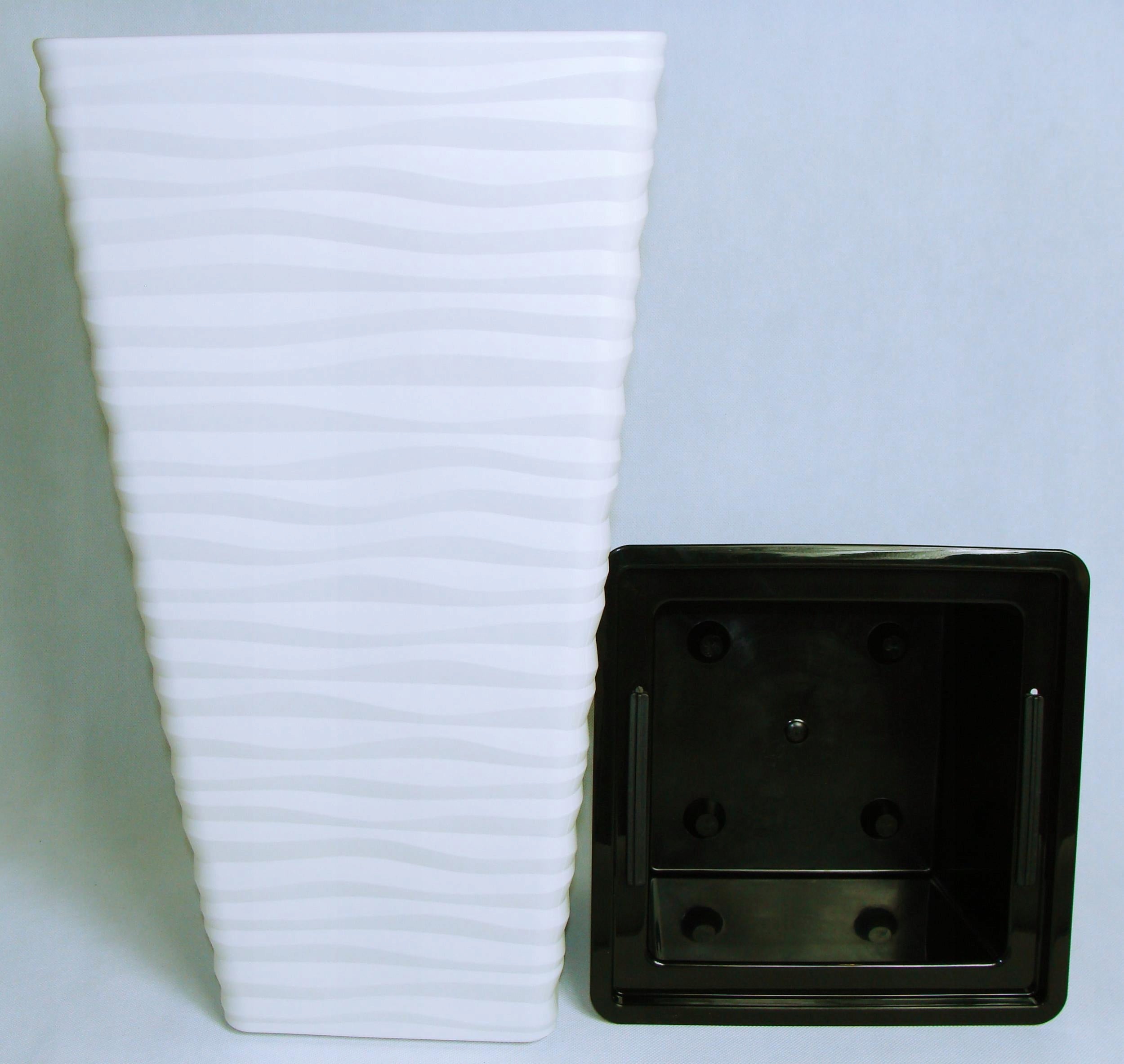 FROST-RESISTANT PLANTER WITH INSERT SAHARA SLIM SQUARE 30 WHITE H56 TERRACE GARDEN Manufacturer code 3950-011