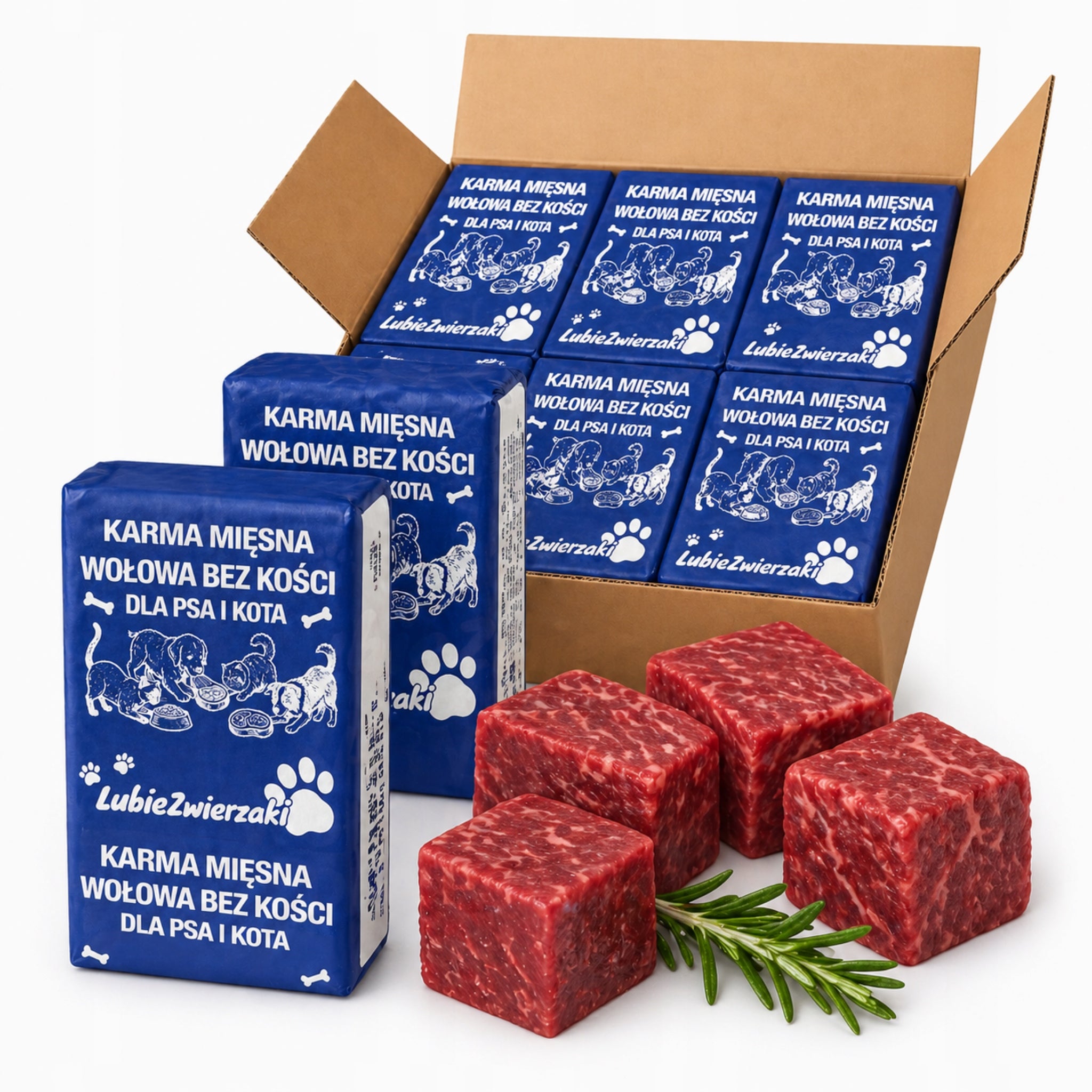 FROZEN MEAT 100% BEEF DOG BARF CUBES BEEF FOOD BONELESS 10KG