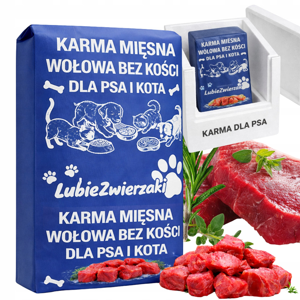 FROZEN MEAT FOR BONELESS BEEF DOG 100% 10KG BARF CUBES BEEF 100%