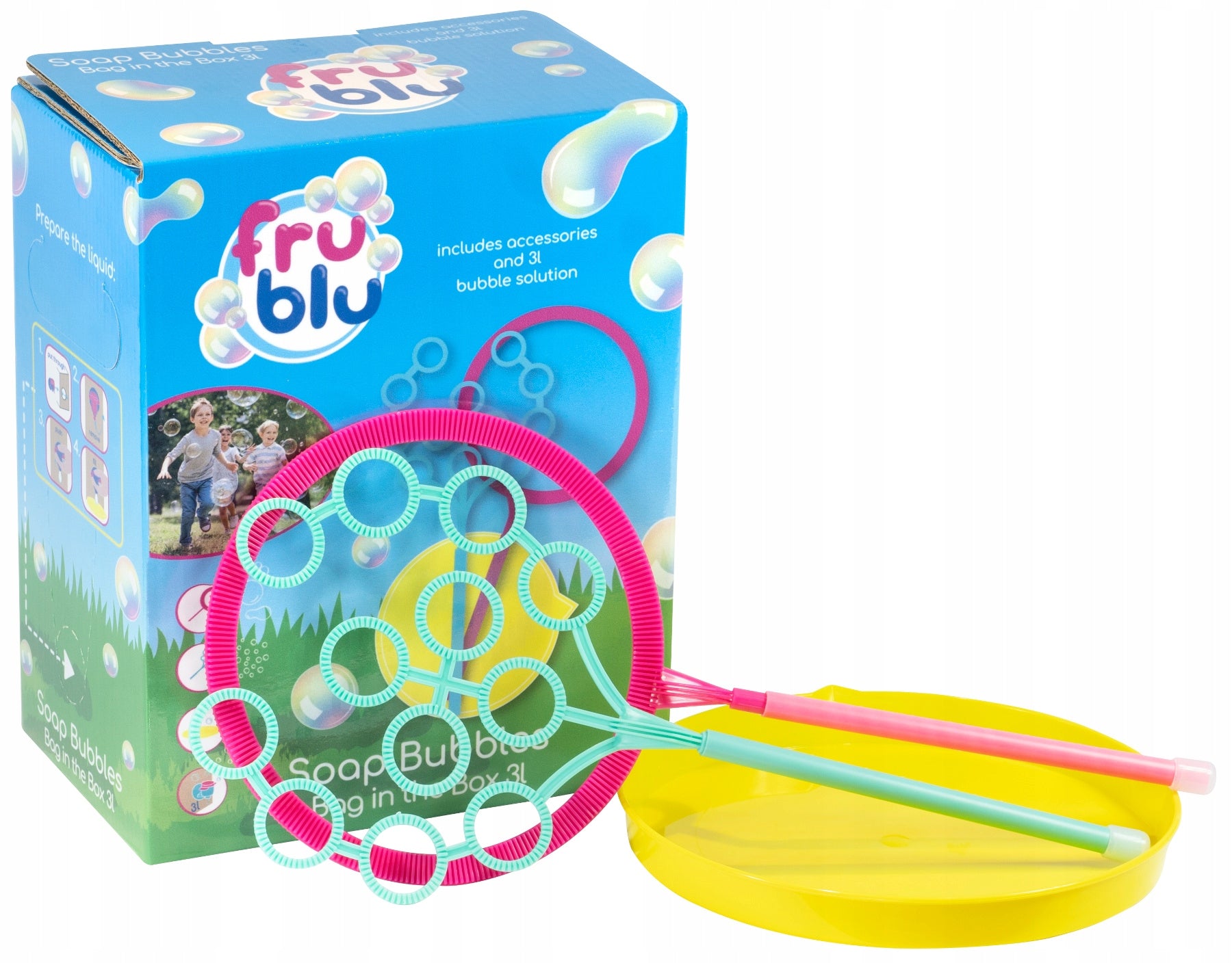 FRU BLU bubbles 3 liters BOX WITH TAP + accessories LIQUID DOES NOT STAIN CLOTHES!! Kind accessories