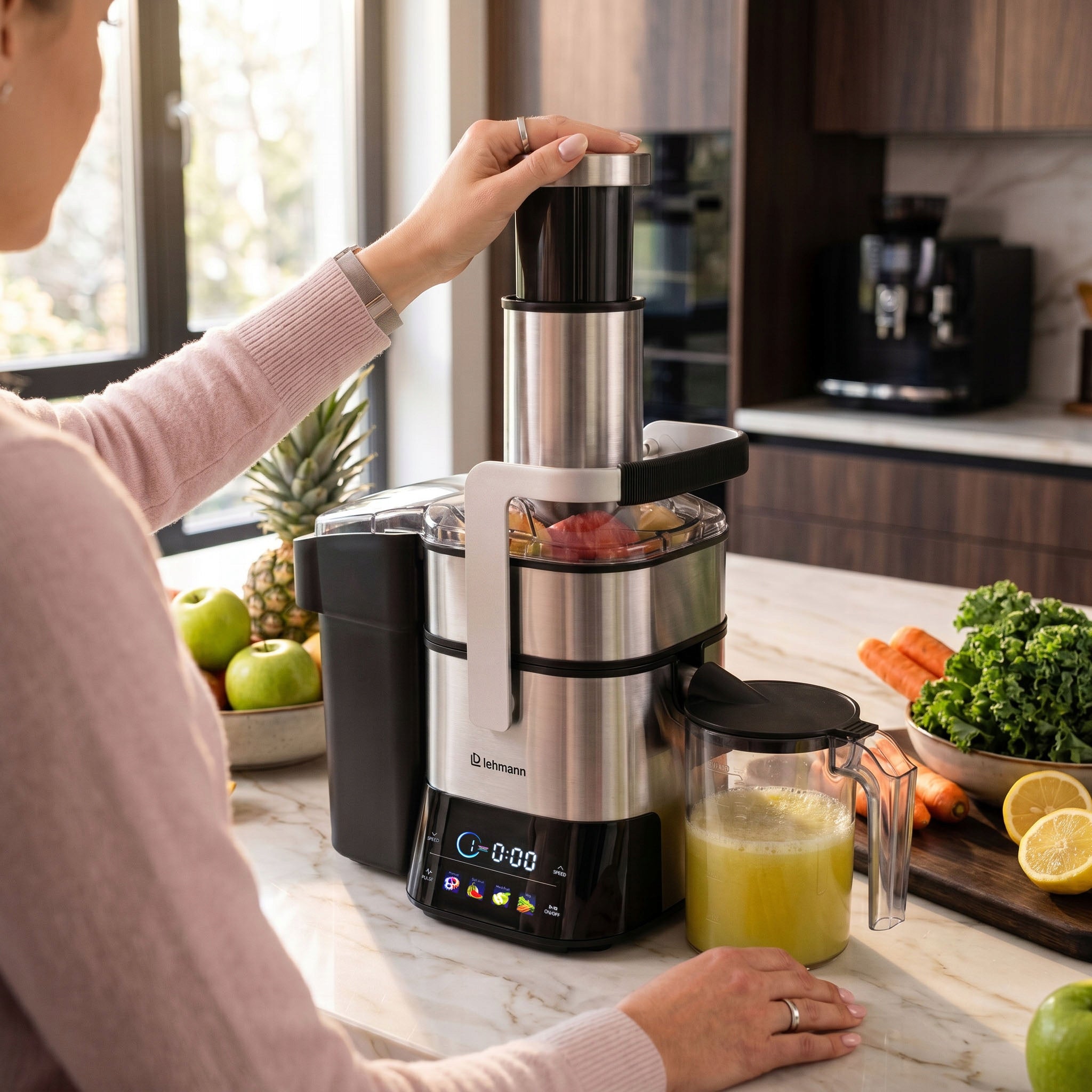 FRUIT AND VEGETABLE JUICER HIGH SPEED JUICER HOLE 80MM 3L PRO Packaging status original