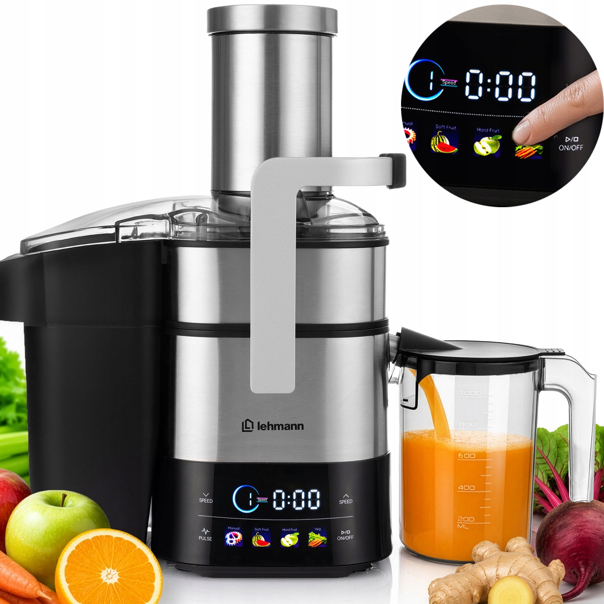 FRUIT AND VEGETABLE JUICER HIGH SPEED JUICER HOLE 80MM 3L PRO