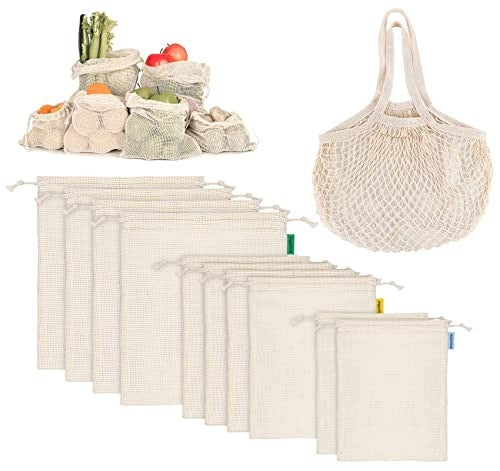 FRUIT BAGS REUSABLE COTTON VEGETABLES SET OF 11 Brand no brand