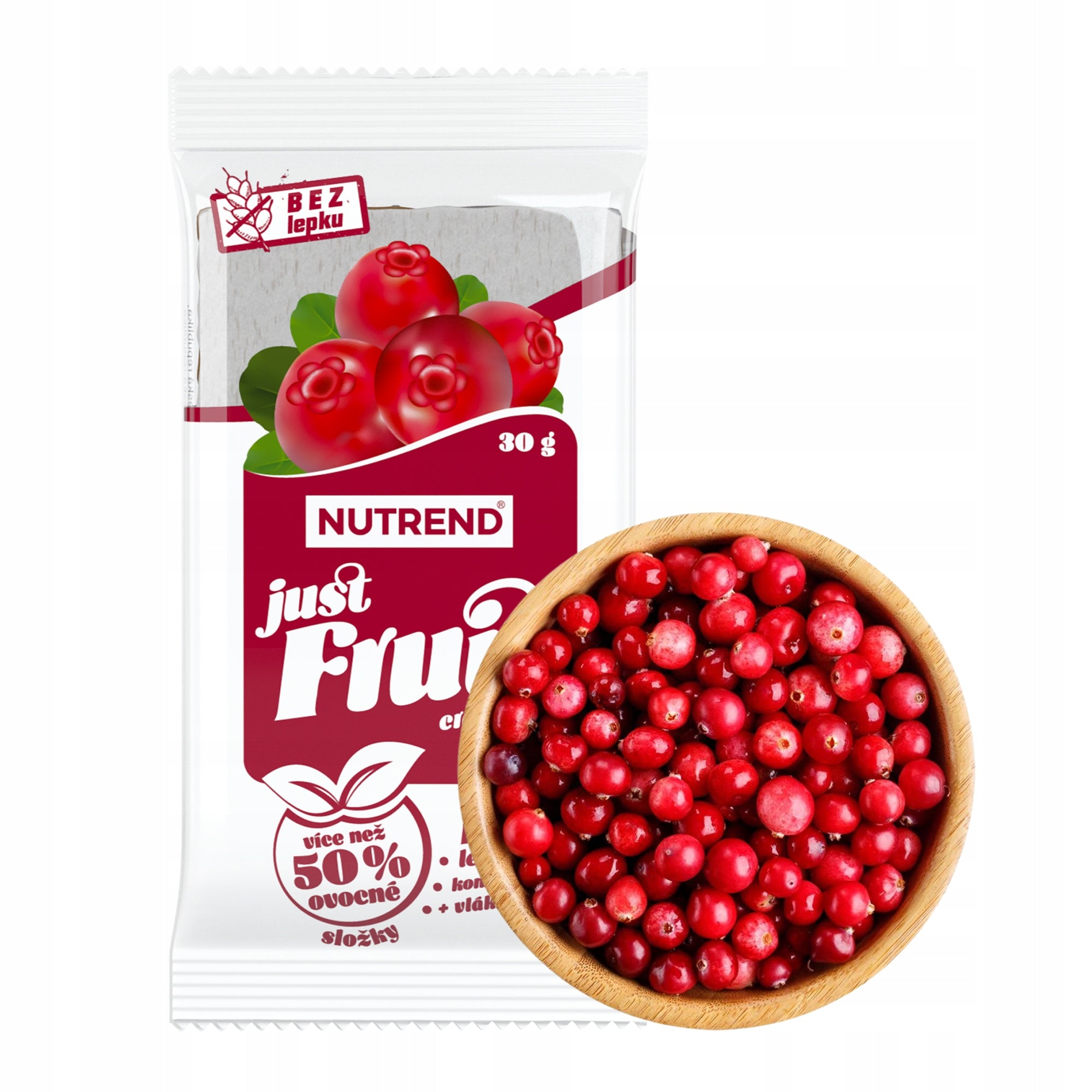 FRUIT BAR NUTREND JUST FRUIT 30G CRANBERRIES 50% FRUIT WITHOUT GLUTEN Expiration date at least 1 month from the date of purchase