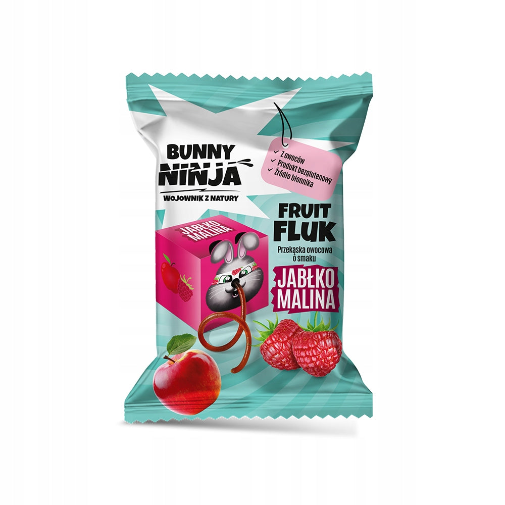 FRUIT FLUK fruit snack APPLE - RASPBERRY 15g BUNNY NINJA