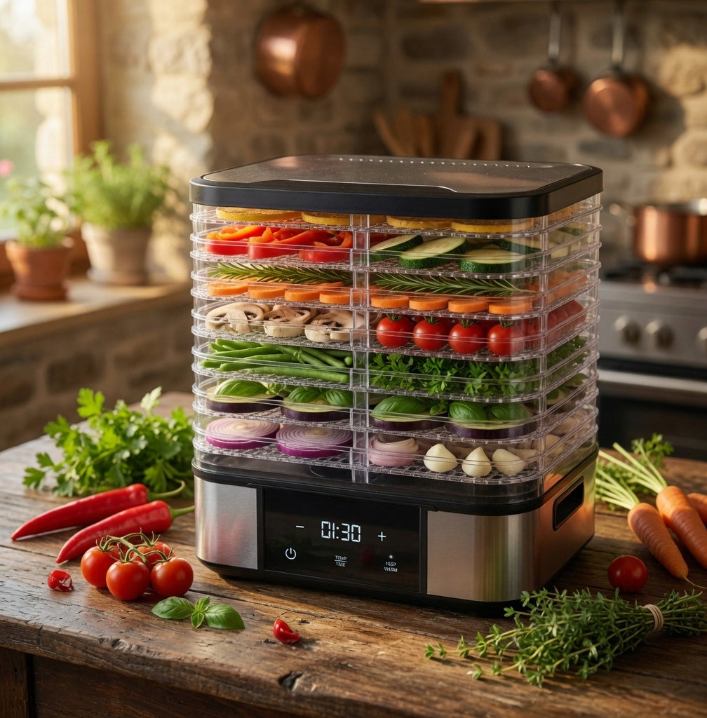 FRUIT MUSHROOM DRYER HERBS FOOD TIMER LARGE STRONG 7 TRAYS Manufacturer code SUSZARKA DO GRZYBÓW LTC Z WYŚWIETLACZEM