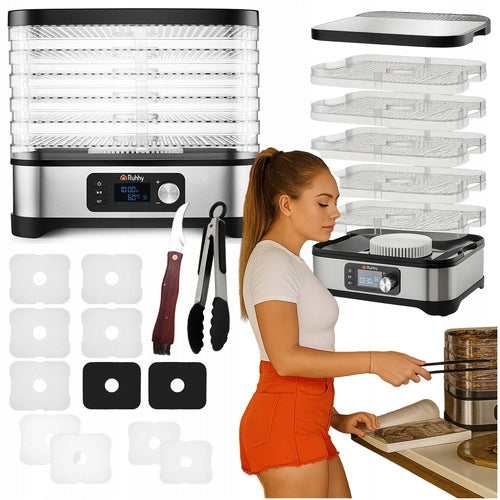 FRUIT MUSHROOM DRYER HERBS LARGE TRAY + SIEVE MAT KNIFE PLIERS EAN (GTIN) 0656272321901