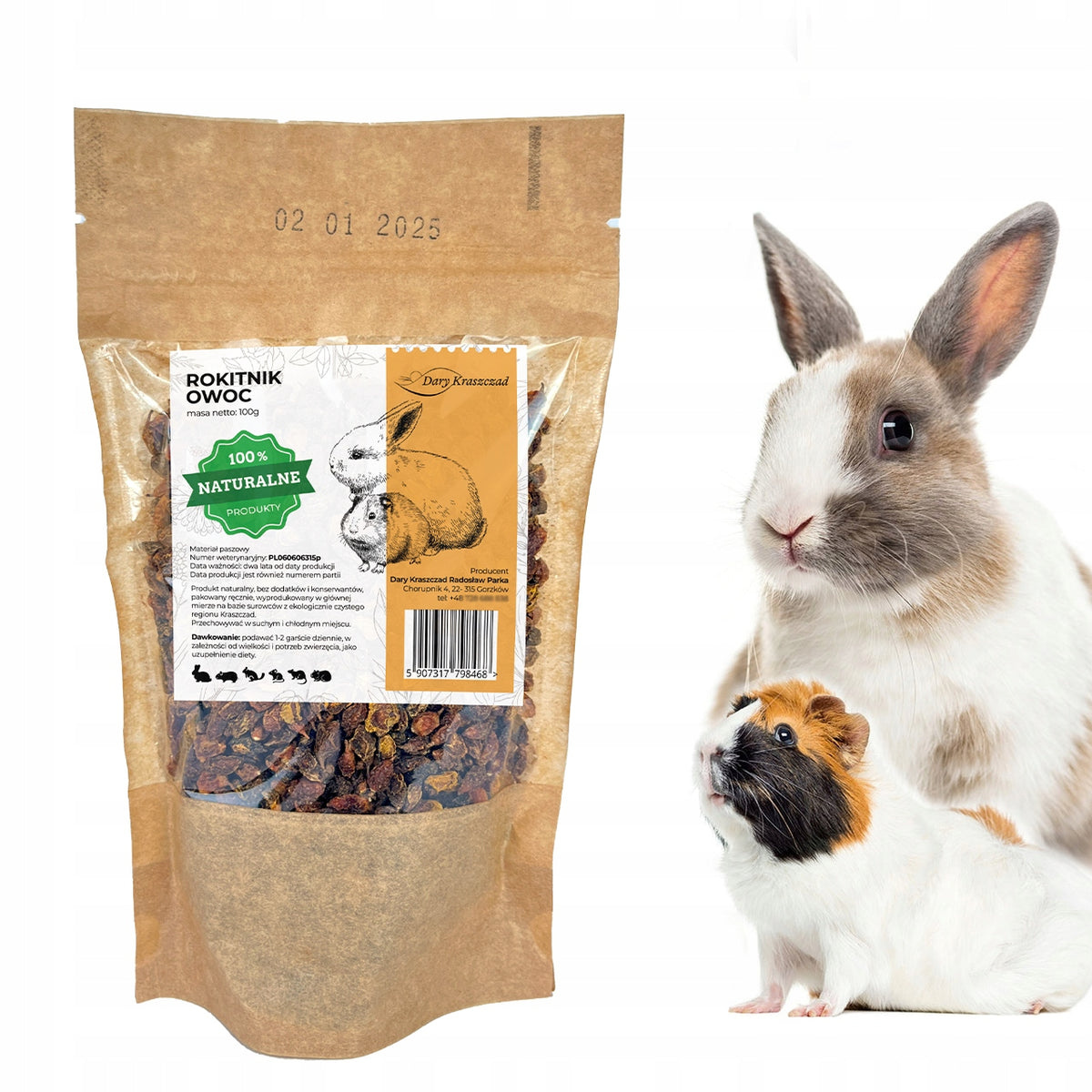 FRUIT SEA BUCKTHORN FOR RODENT RABBIT DRIED NATURAL DELICACY VITAMIN 100G