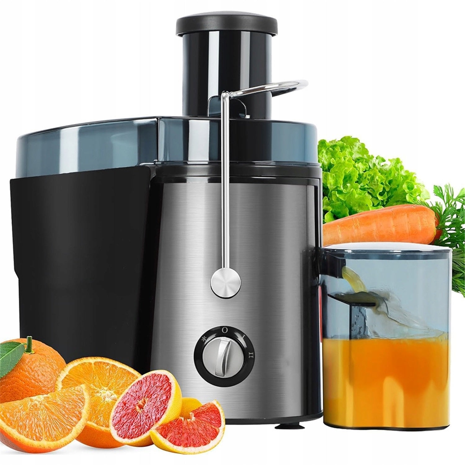 FRUIT VEGETABLE JUICER 800W 2 GEARS STAINLESS STEEL 500ML Packaging status original