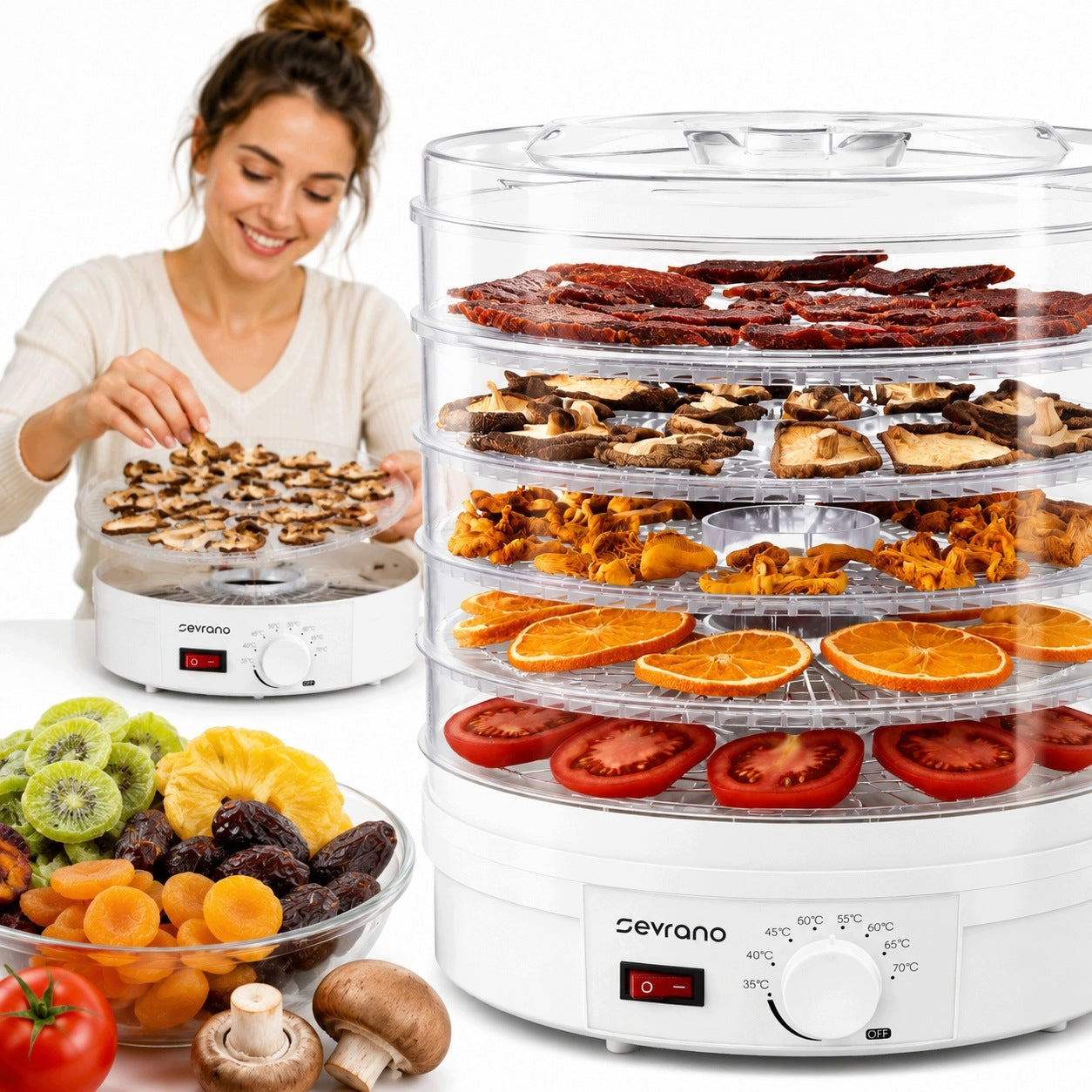 FRUIT VEGETABLE MUSHROOM DRYER LARGE STRONG ELECTRIC FOOD 600W 5 SIT Manufacturer code SUSZARKA GRZYBÓW WARZYW OWOCÓW DUŻA MOCNA
