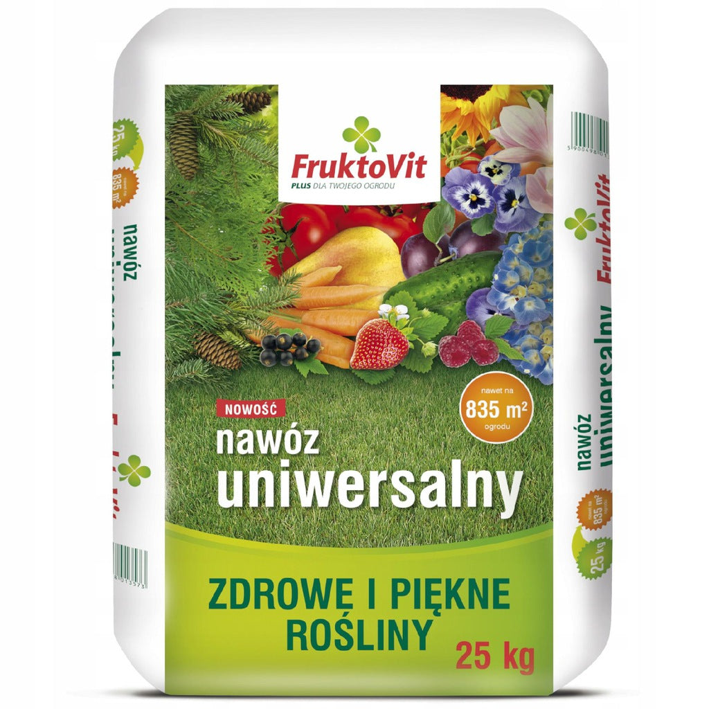FRUKTOVIT PLUS UNIVERSAL 25KG GRANULATED FERTILIZER FOR VEGETABLE AND FRUIT GARDEN
