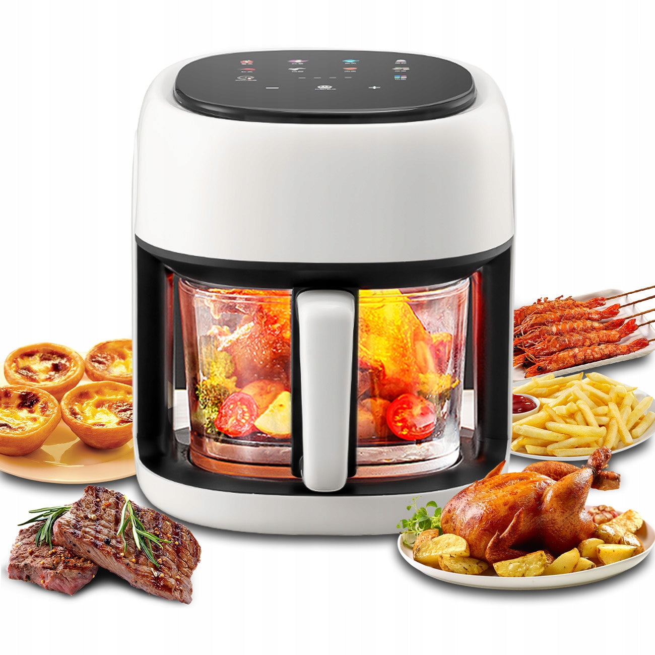 FRYTKOWNICA BEZTŁUSZCZOWA 1350W 4.5L AIR FRYER NIEPRZYWIERAJĄCA 10PROGRAMÓW