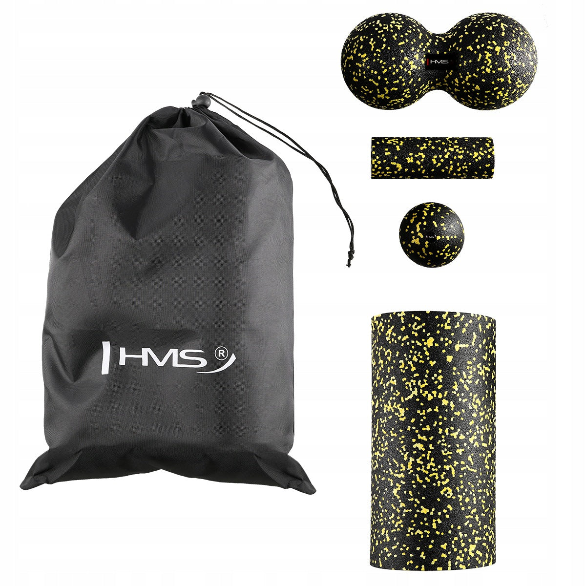 FSBM04 BLACK-YELLOW SET ROLLER/BALL MASSAGE SET(4 pcs) HMS Brand HMS