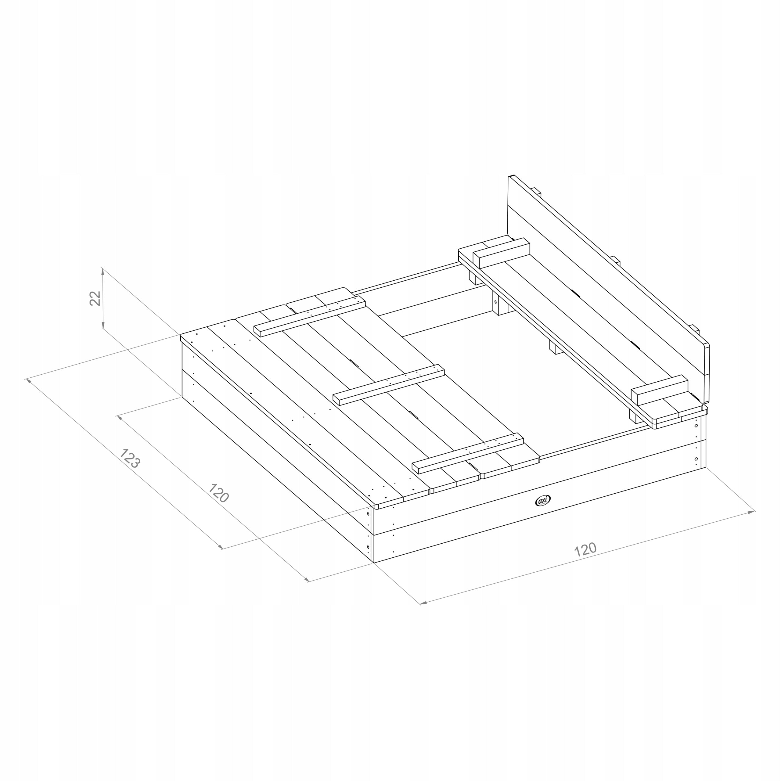 FSC wood sandbox with benches and cover AXI Kind wooden