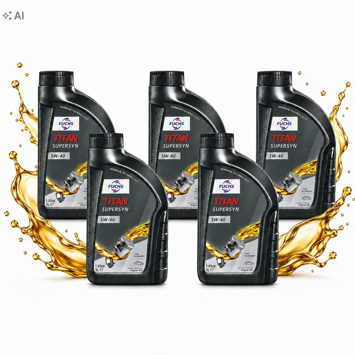 FUCHS TITAN SUPERSYN 5W40 5L SET 5X1L ENGINE OIL A3/B4 API SN