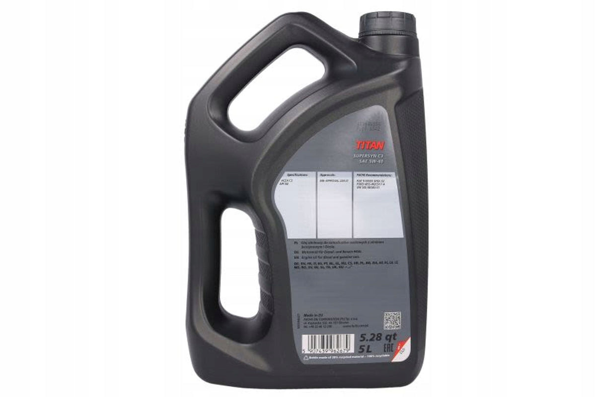 FUCHS TITAN SUPERSYN C3 5W40 ENGINE OIL Manufacturer code 602071835