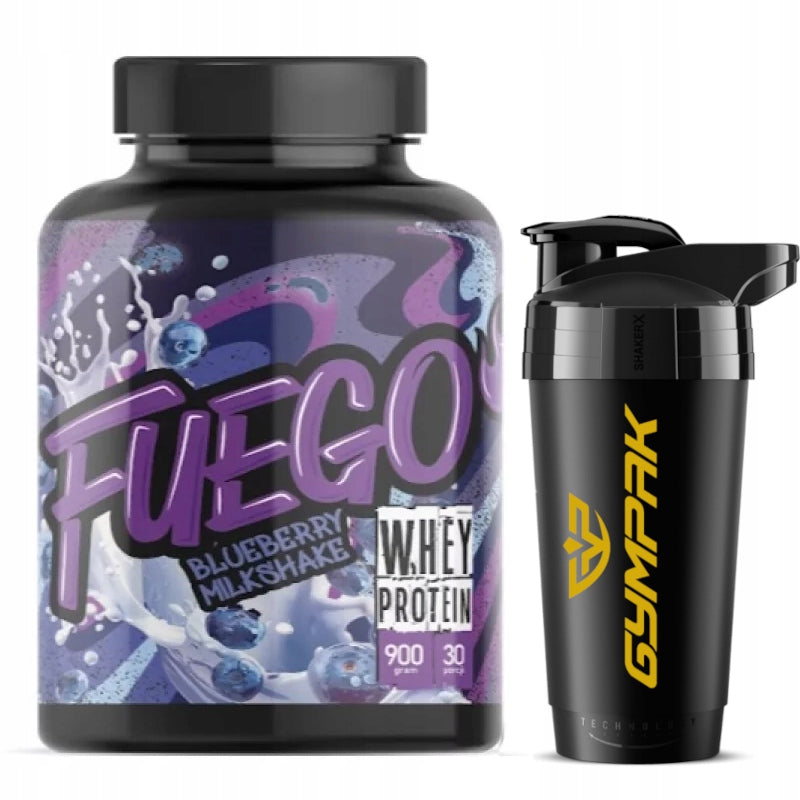 FUEGO WHEY PROTEIN 900 G BERRY WPC CONCENTRATE+ SHAKER FREEBIE