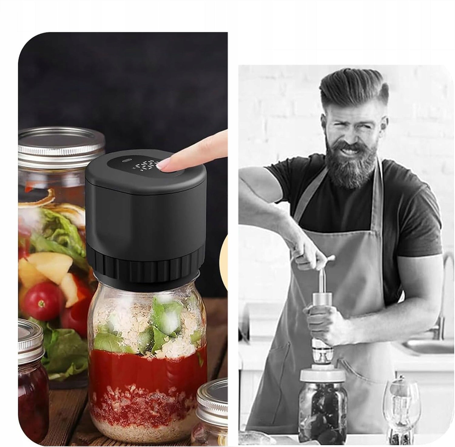 FULL AUTO VACUUM SEALER FOR JARS 6.8CM / 8.3CM LONG WORKING TIME Model Automatyczna zgrzewarka próżniowa