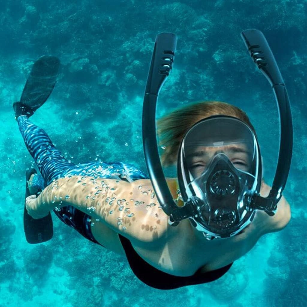 FULL DIVING MASK SNORKELING EQUIPMENT BLACK ADJUSTABLE L/XL Manufacturer code RE-974