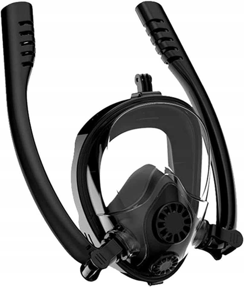FULL DIVING MASK SNORKELING EQUIPMENT BLACK ADJUSTABLE L/XL
