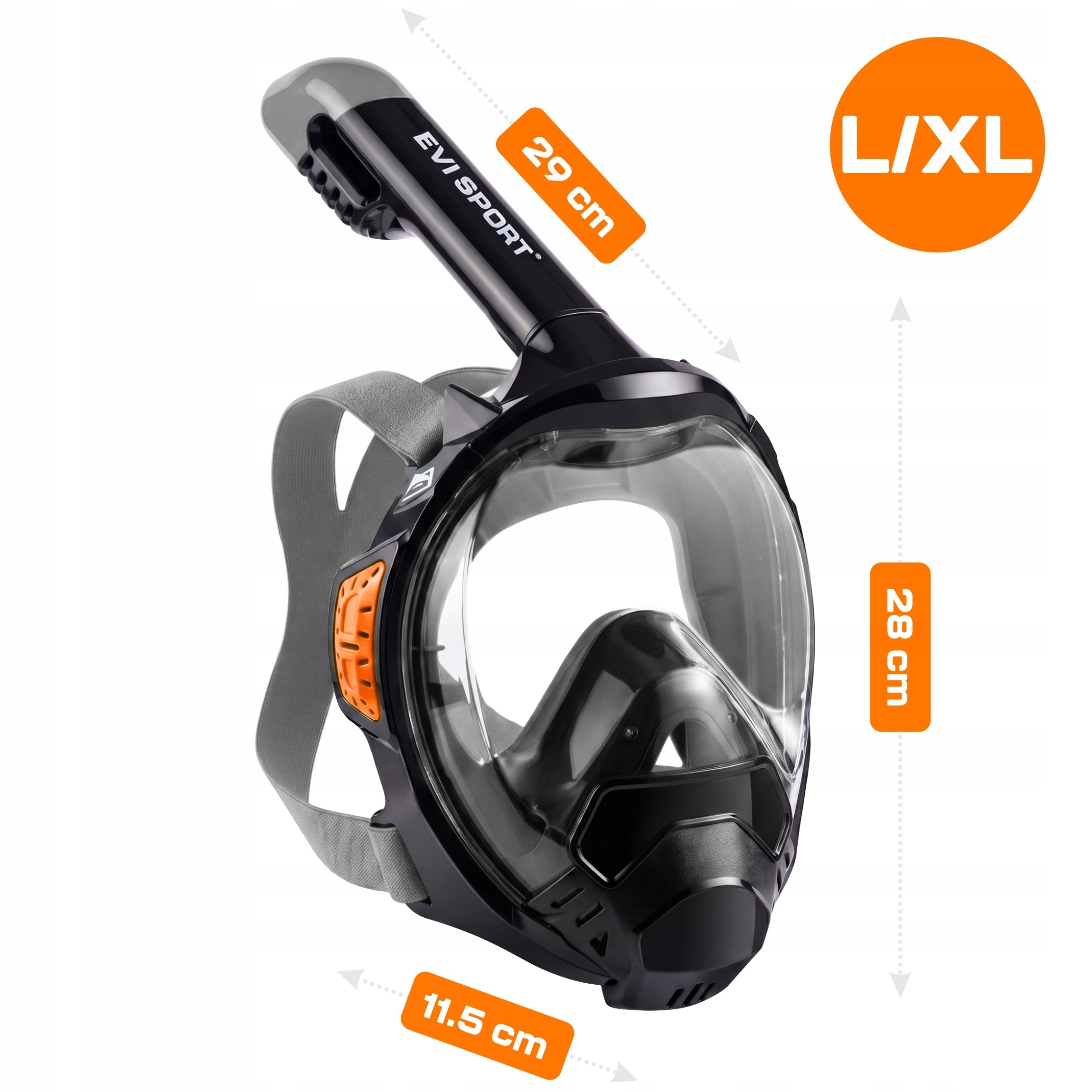 FULL FACE DIVING AND SNORKELING MASK 180 NON-PAIRING V5.2 L/XL Packaging status original
