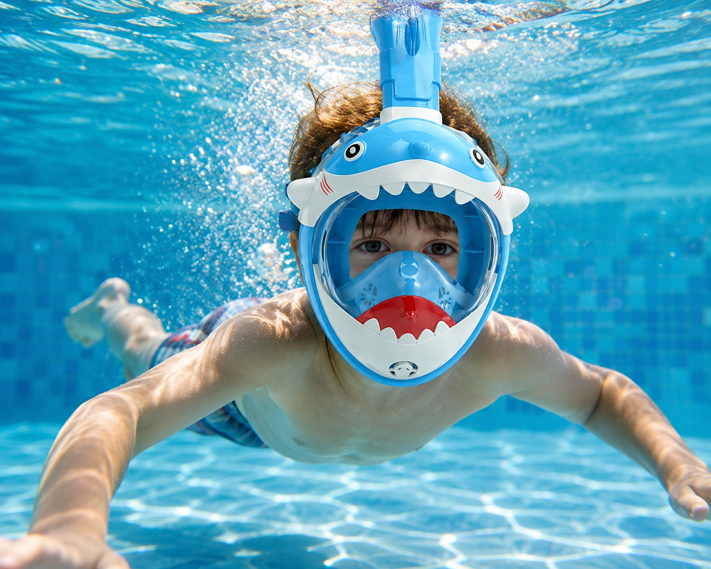 FULL FACE DIVING MASK FOR FULL FACE SHARK SWIMMING Packaging status original
