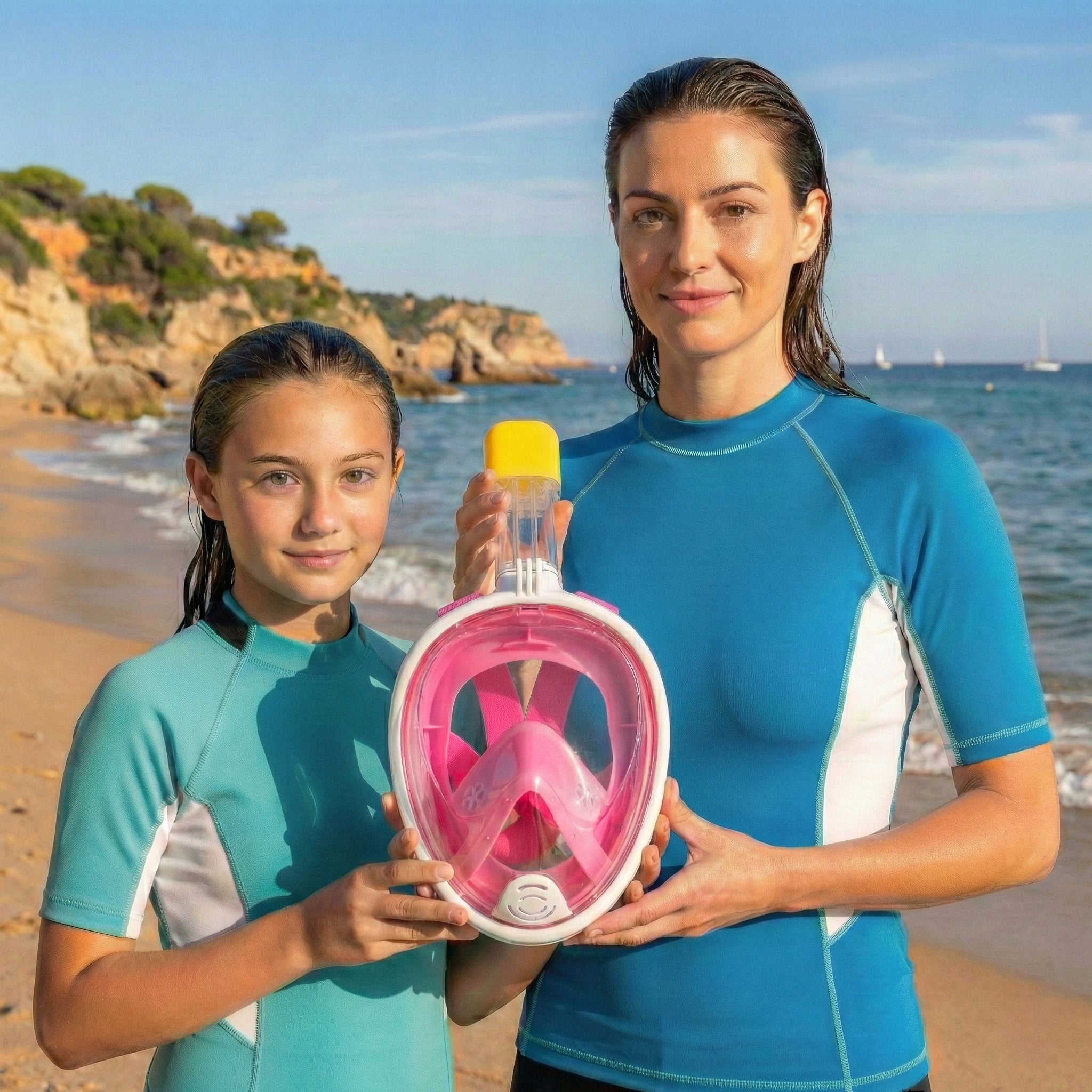 FULL FACE DIVING MASK FOR KIDS FOR SNORKELING S/M AntiFog Brand Be-active