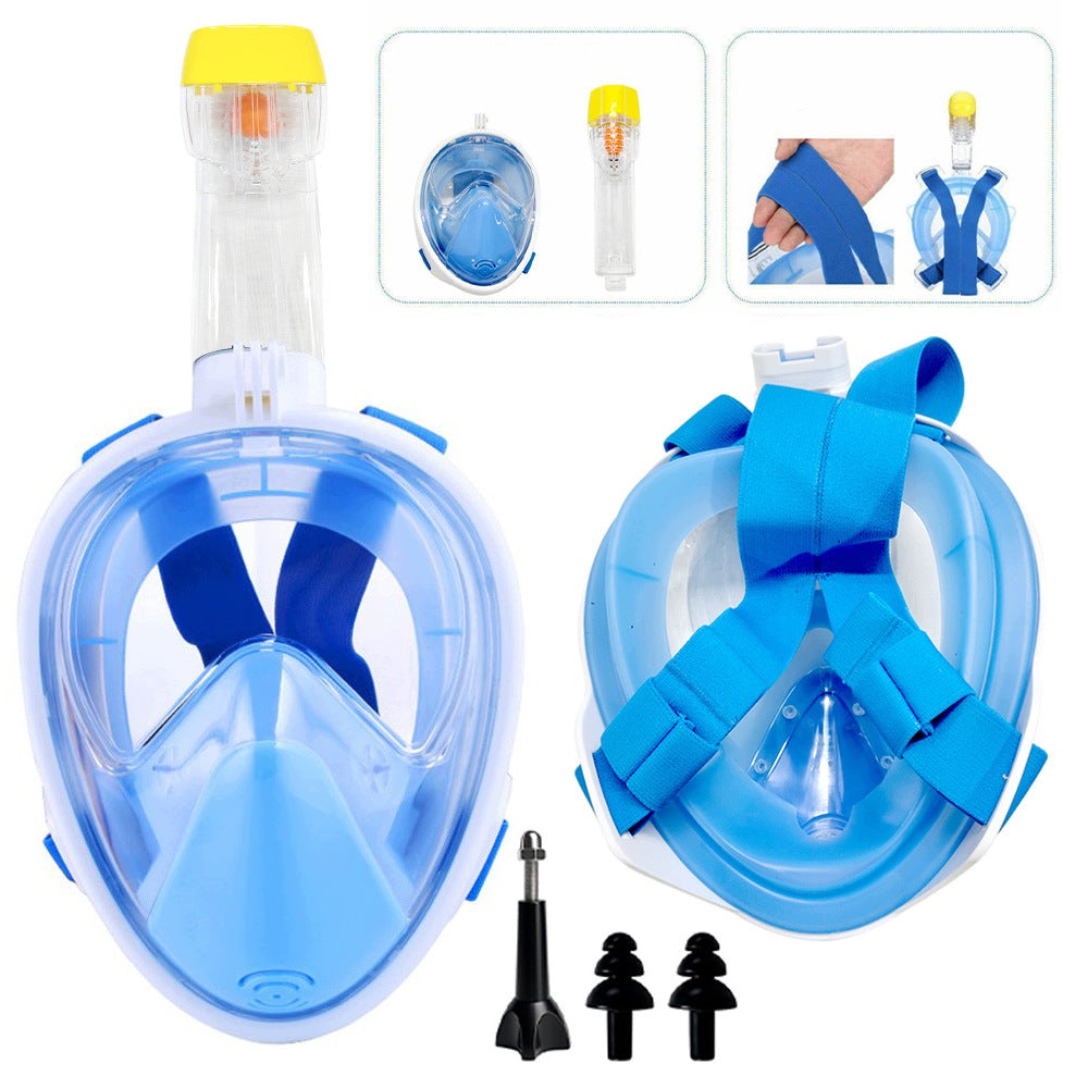 FULL FACE DIVING MASK FOR SNORKELING Blue