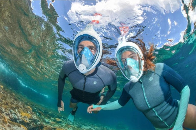 FULL FACE MASK FOR BREATHING SNORKELING DIVING SUBEA # M/L Kind full face