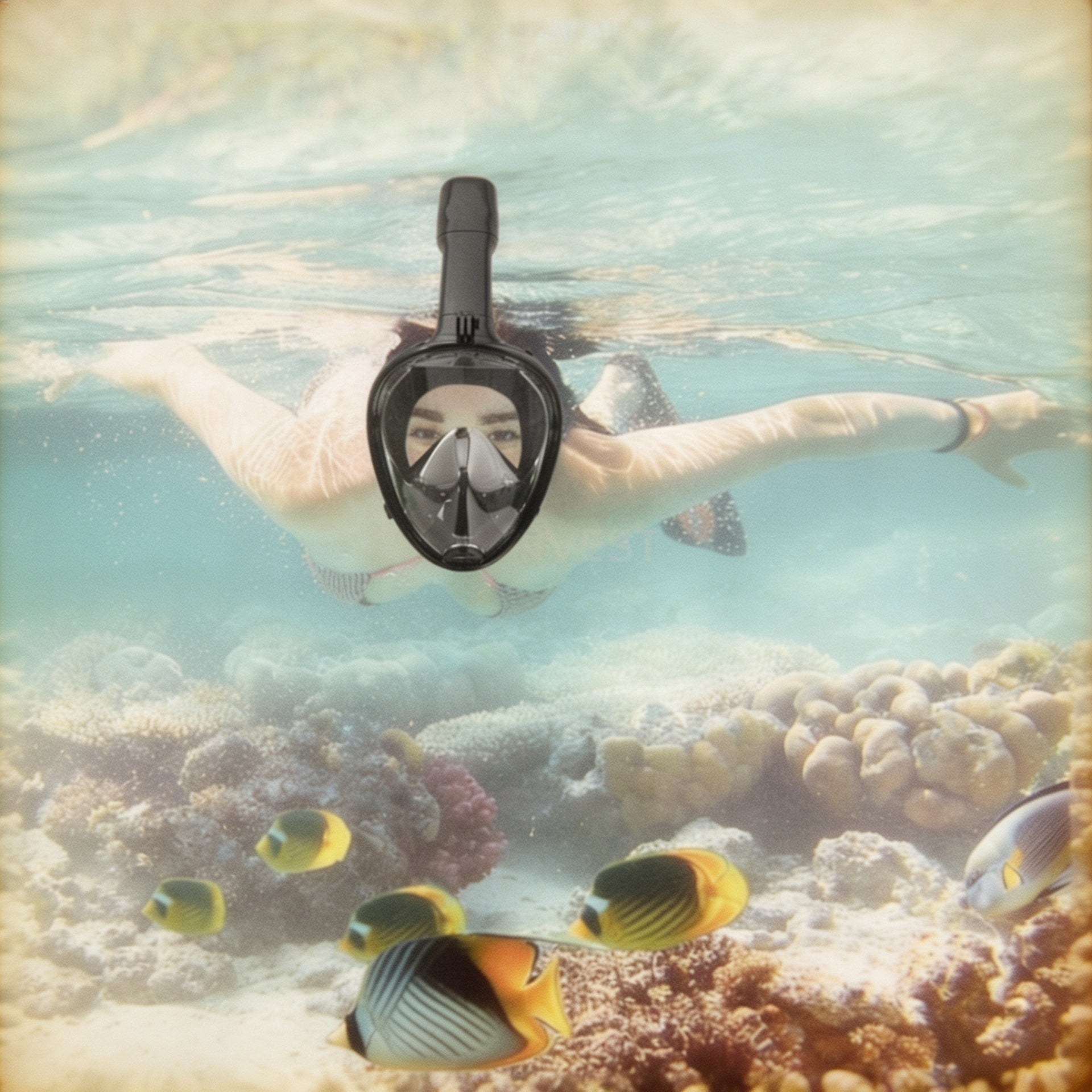 FULL FACE MASK FOR DIVING SNORKELING FULL FACE L/XL Kind full face with tube