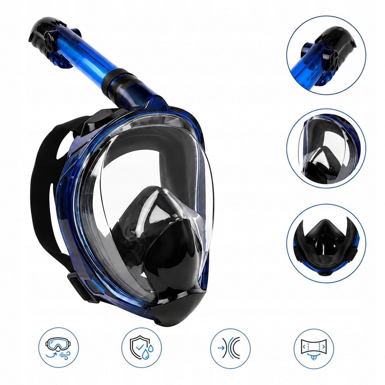 FULL FACE PANORAMIC DIVING MASK 180° NO FOG WEEP LG PRO S/M Packaging status original