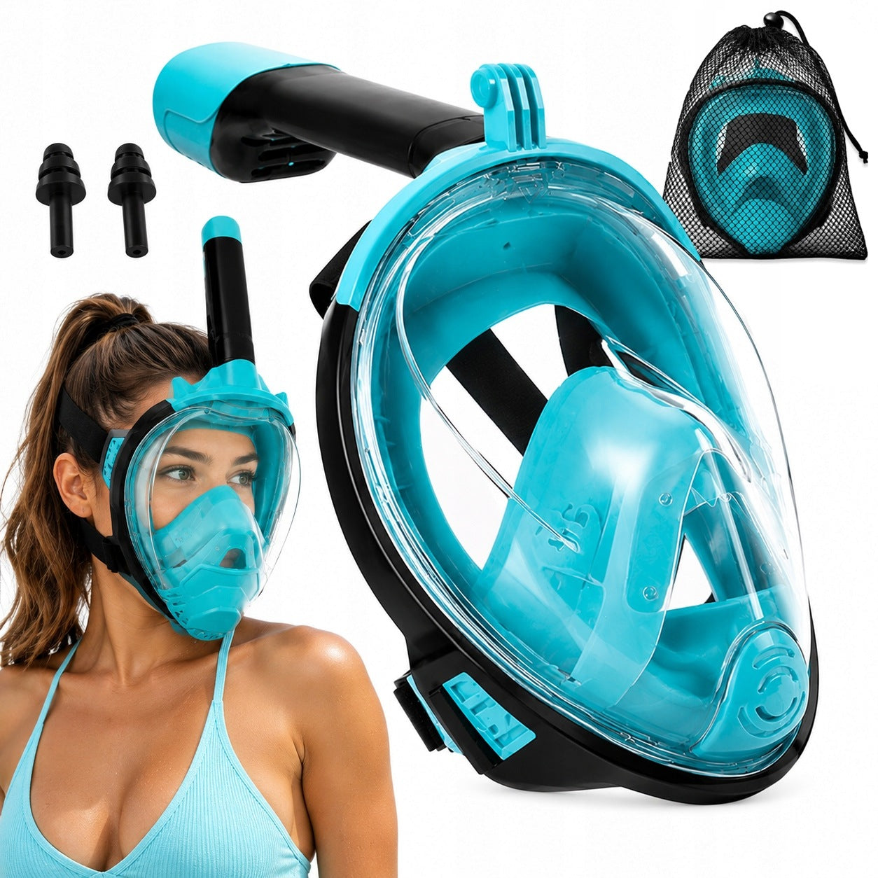 FULL FACE SNORKEL MASK GOPRO FOR FULL FACE WATER
